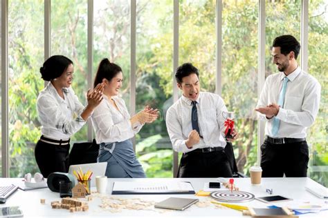 Group at Office Business Man Celebrating Success Joy from Winning a ...