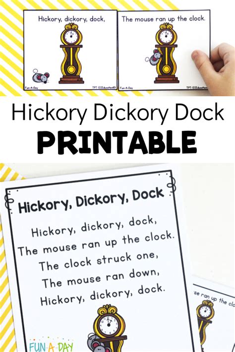 Free Hickory Dickory Dock Printable Sequencing Cards Fun A Day