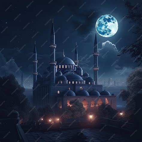 Premium AI Image | islamic mosque at night