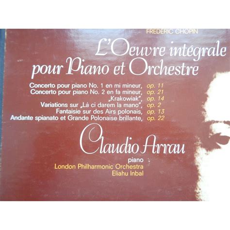 Chopin Complete Works For Piano Orchestra 3 Lp Set Box Near