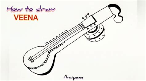 How To Draw Sitar Vasant Panchami Drawing Musical Instrument Drawing