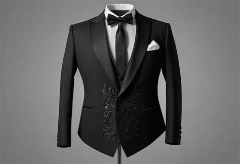 A black suit with a bow tie on it | Premium AI-generated image