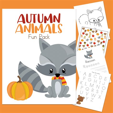 Autumn Animals Activities, Fun Printable Pack For Kids