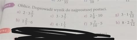 Oblicz Doprowad Wynik Do Najprostszej Postaci A C