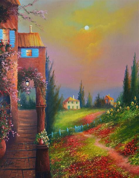 Tuscany In Bloom Painting By Ray Gilronan Fine Art America