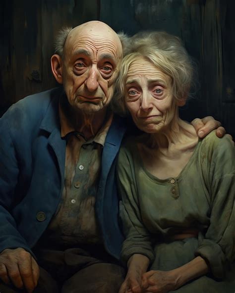 Premium AI Image | a painting of an old couple grotesque caricatures ...