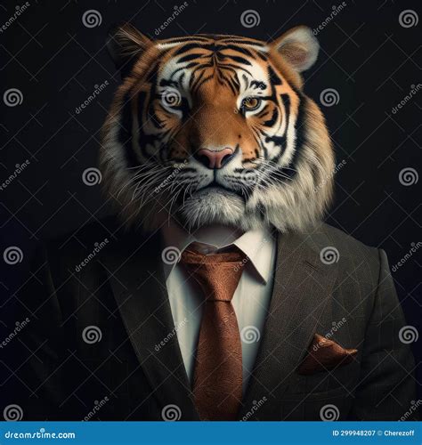 Tiger in costume stock image. Image of formal, cartoon - 299948207