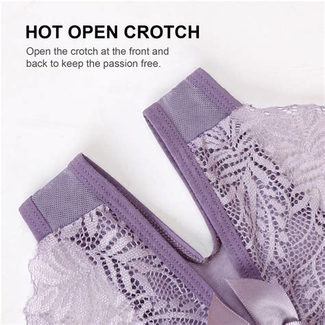 Culotte slip Culotte sexy en dentelle pour femmes sous vêtements ouverts à l entrejambe lingerie