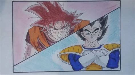 Como Dibujar A Goku Vs Vegeta En Ssjgssjhow To Draw Goku Vs Vegeta In