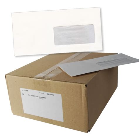 Enveloppes DL 110x220 mm blanc 80g avec fenêtre 35x100 mm boîte de 500