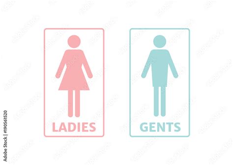 Toilet signs ladies and gents,pink and blue color Stock Vector | Adobe ...