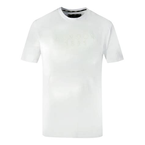 Aquascutum London 1851 Tape Logo White T Shirt