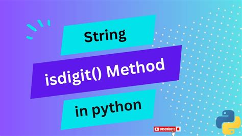 SY Isdigit Method In Python YouTube