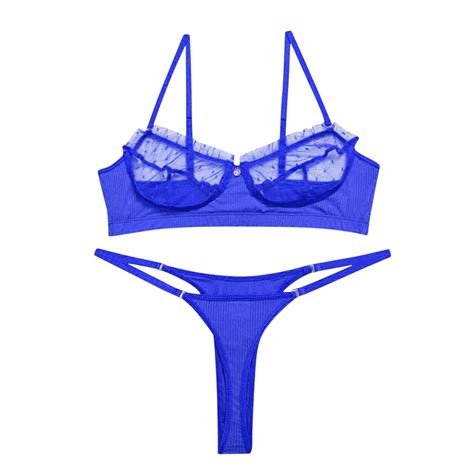 Odeerbi Women S Lingerie Set Valentine S Day Sexy Transparent Underwear Sling Solid Color