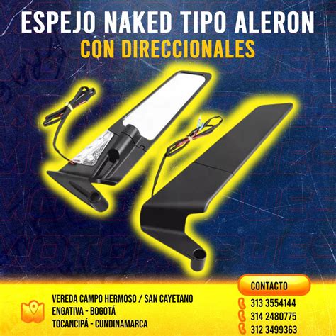 Espejos Tipo Aler N Naked Con Direccionales Rizoma Universales Motorepuestos C M