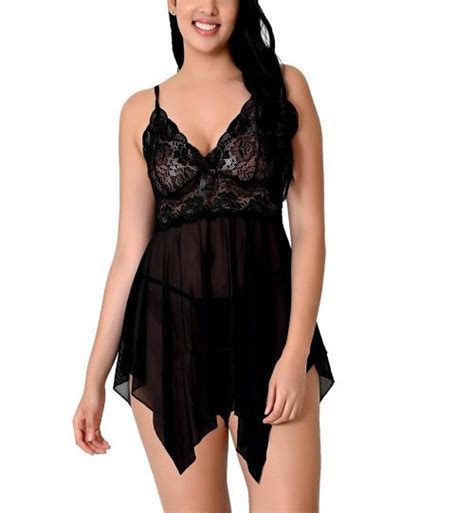 Buy Drift Outfit Women S Lace Floral Knee Length Babydoll Lingerie Set SU 0005 White Free Size