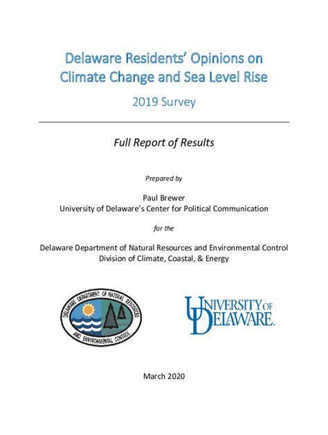 Fillable Online Dnrec Delaware GovenergyDocumentsClimate Change And