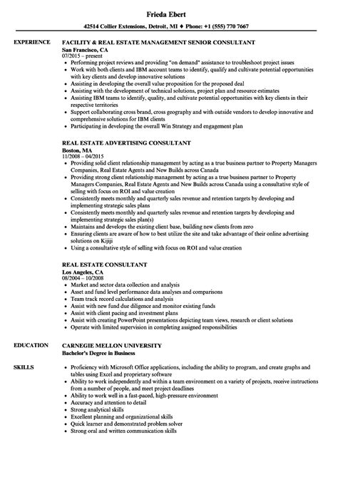 Real Estate Consultant Resume Samples Velvet Jobs