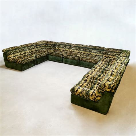 Vintage Modular Green Lounge Sofa By Laauser S