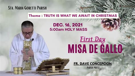 Dec Rosary And Am Holy Mass First Day Of Misa De