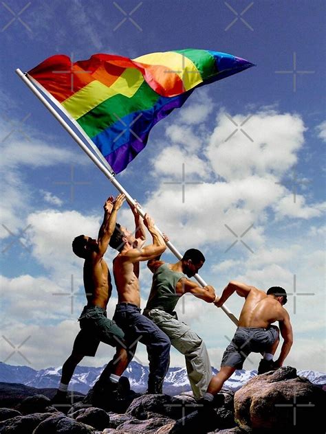 Póster Nación Gay Levantando la bandera del orgullo Derechos iguales de popretrodisco