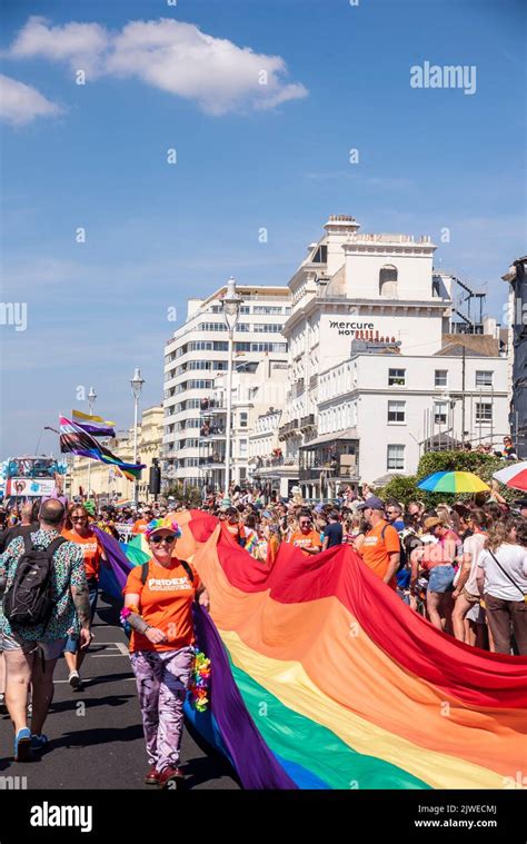 Pride Flag At Brighton Pride Parade Stock Photo Alamy