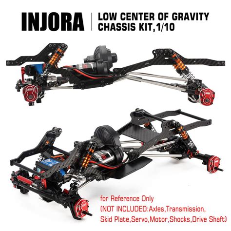 Injora Lcg Carbon Fiber Chassis Kit Frame Girder For 1 10 Axial Scx10