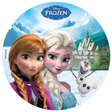 Cialda In Ostia Per Torta Tonda Frozen Elsa E Anna Personalizzata Con