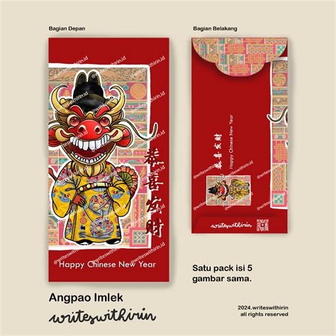 Jual Angpao Angpau Hong Bao Amplop Merah Imlek Tahun Naga