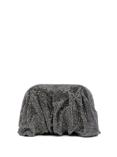 Benedetta Bruzziches Venus Crystal Embellished Clutch Bag Grey