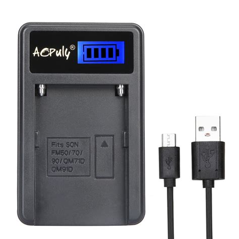 AOPULY Battery Charger NP FM50 NP FM50 Camera Battery LCD USB Charger