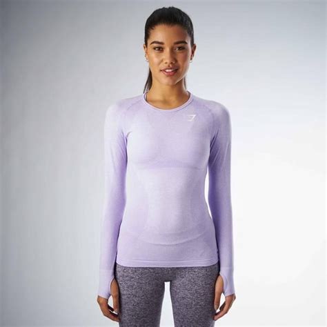 Gymshark Seamless Long Sleeve Top Soft Lilac Marl