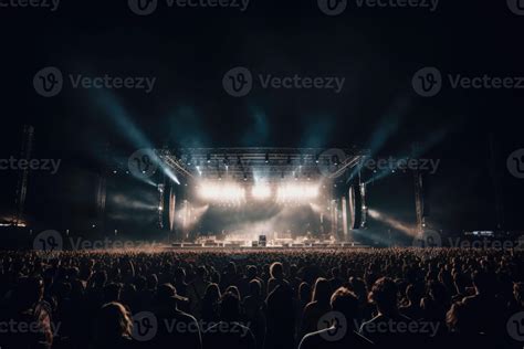 Crowd at a open air concert. People celebrating on an summer open air ...