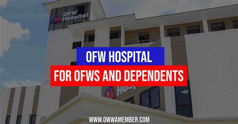 Ofw Hospital Free For Ofws And Ofw Dependents Owwa Member