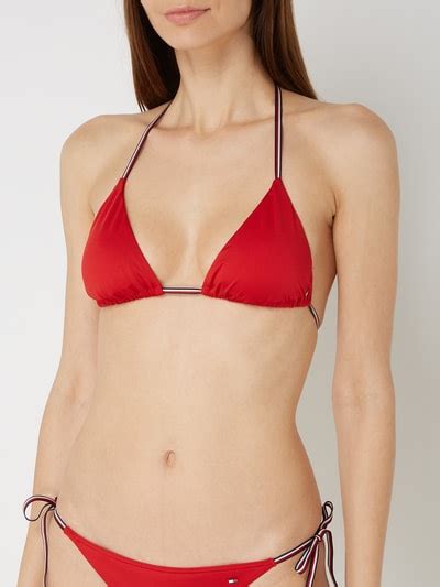 Kup Online Tommy Hilfiger G Ra Bikini Z Wi Zaniem Na Szyi Czerwony