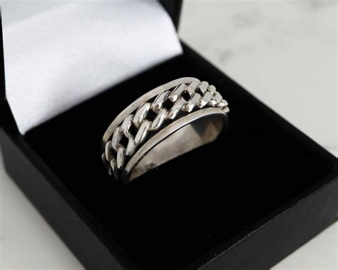 Chunky Silver Chain Link Ring - Aladdins Cave Jewellery