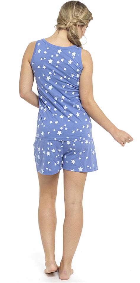 Womens Pyjamas Vest Top And Shorts Set 2 Piece Short Pjs Ladies