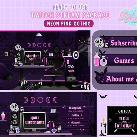 Twitch Animated Overlay Neon Twitch Stream Package Etsy