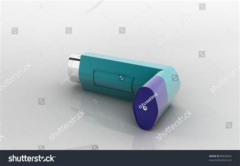 D Asthma Inhaler On White Background Stock Illustration