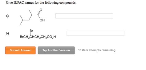 Solved Give IUPAC names for the following compounds. a) ?? | Chegg.com 