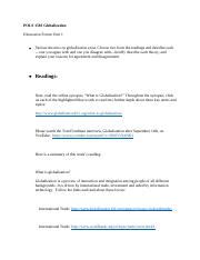 Document 10 1 Docx POLS 1503 Globalization Unit 1 Learning Journal