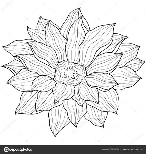 Dahlia Flor Libro Para Colorear Antiestrés Para Niños Adultos