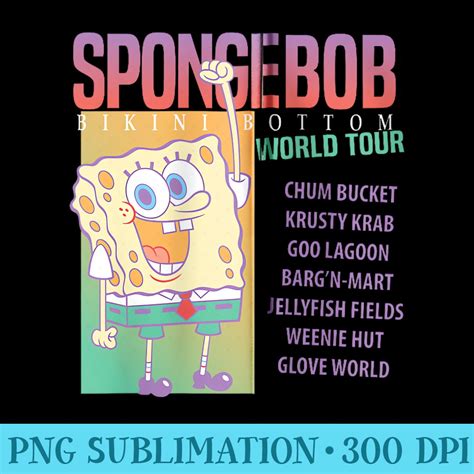 SpongeBob SquarePants Bikini Bottom World Tour Vintage PNG Inspire Uplift