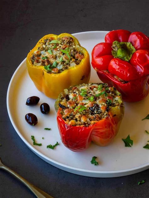 Vegan Stuffed Peppers With Rice And Tofu Рецепт Еда