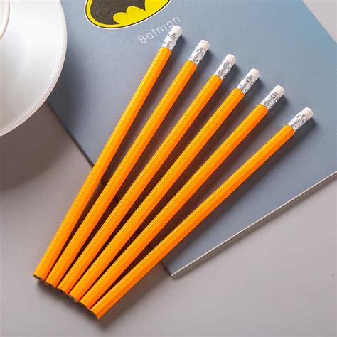 Orange Minimalist Pencil Hb Wooden Pencil Sketch Pencil Learning Office