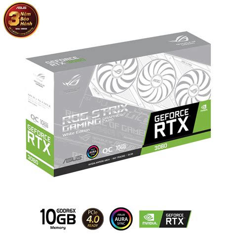 VGA Asus ROG Strix GeForce RTX 3080 White OC Edition 10GB GDDR6X Trắng