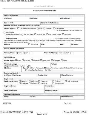 Fillable Online New Patient Packet Form Revised Fax