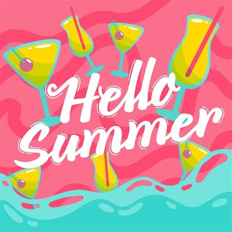 Free Vector Hand Drawn Hello Summer Concept