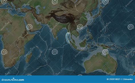 Burma Plate Neighborhoods Patterson Cylindrical Topografic Stock