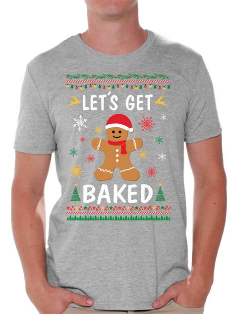 Awkward Styles Ugly Christmas Shirts For Men Xmas Gingerbread Man T